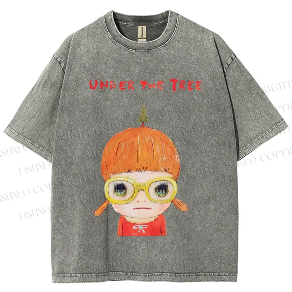 Unisex Yoshitomo Nara Printed Washed Tee