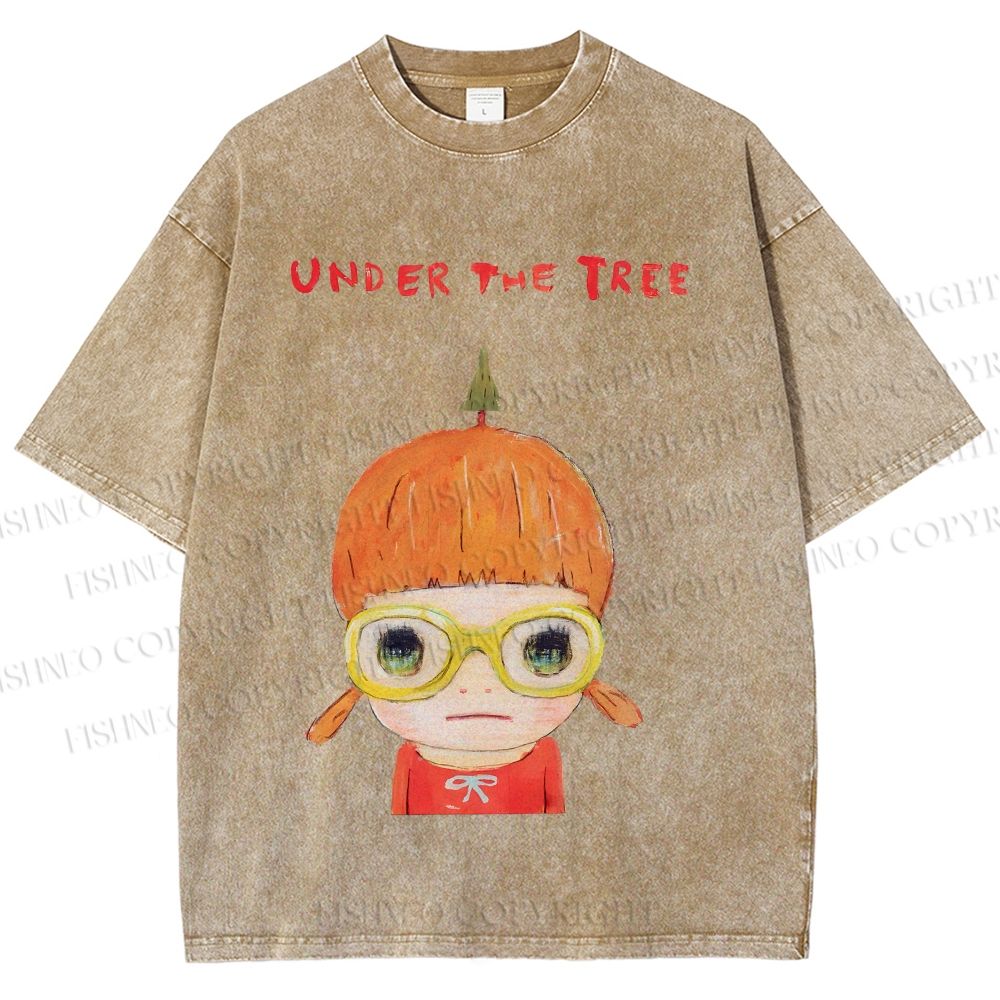 Unisex Yoshitomo Nara Printed Washed Tee
