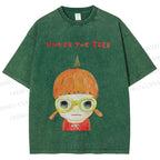 Unisex Yoshitomo Nara Printed Washed Tee