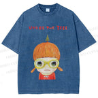 Unisex Yoshitomo Nara Printed Washed Tee