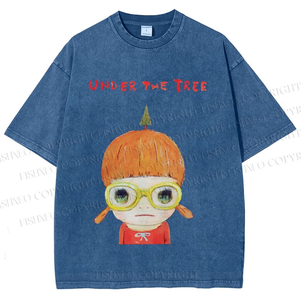 Unisex Yoshitomo Nara Printed Washed Tee