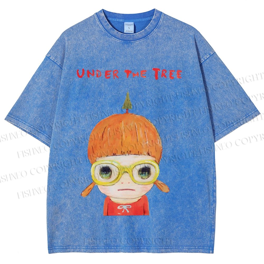 Unisex Yoshitomo Nara Printed Washed Tee