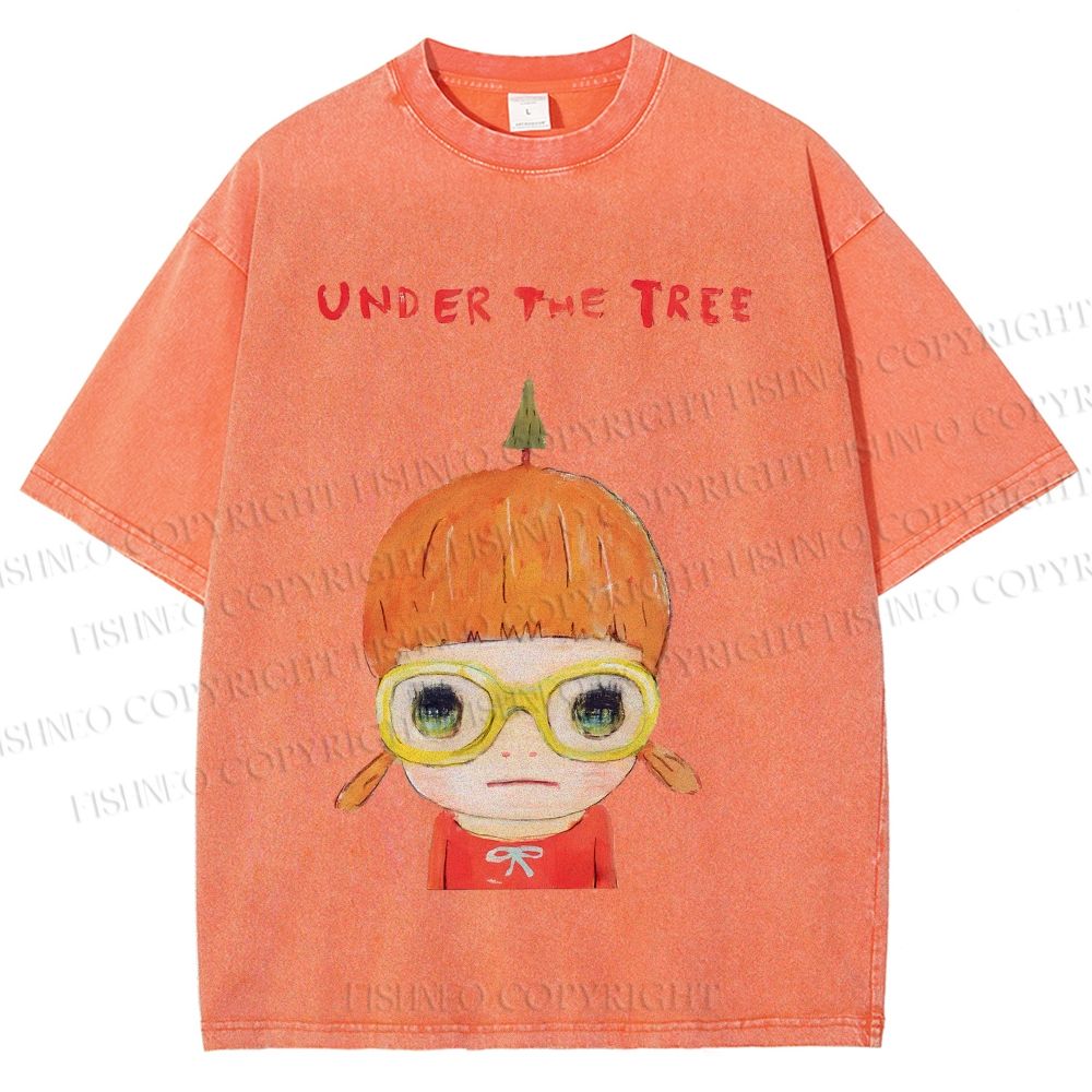 Unisex Yoshitomo Nara Printed Washed Tee