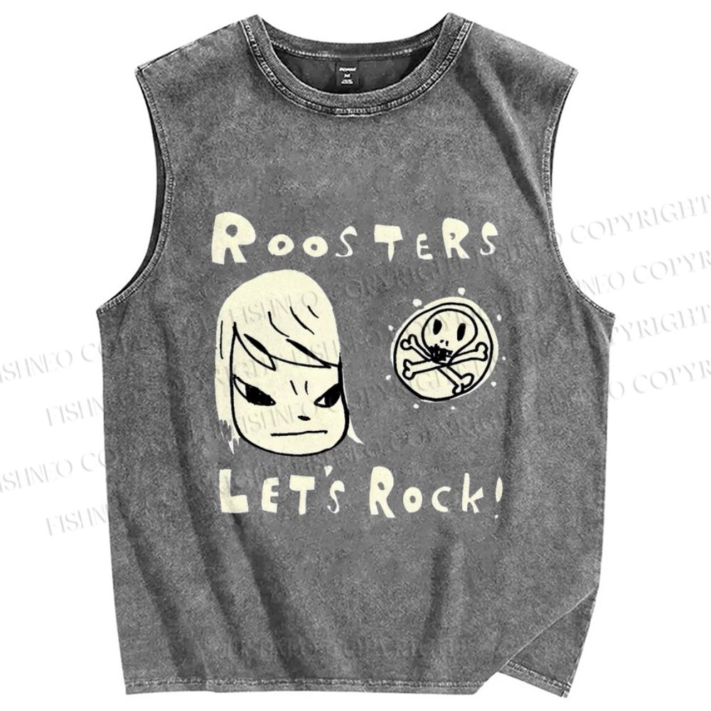 Unisex Yoshitomo Nara Printed Washed Tank Top