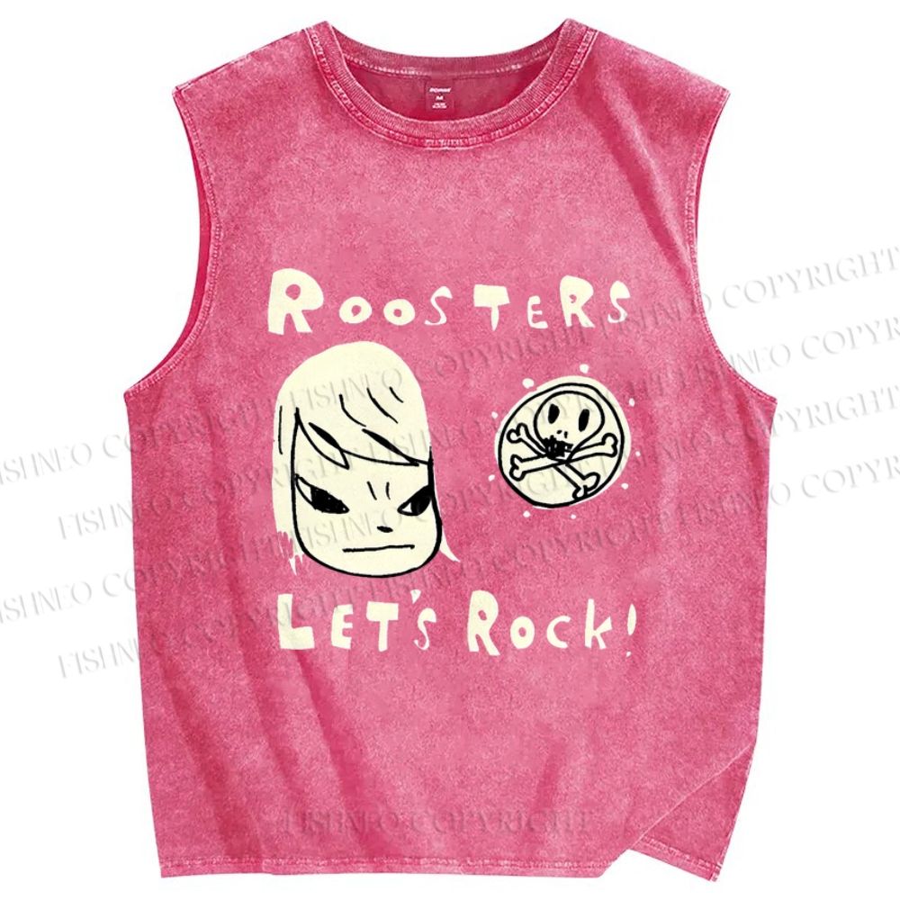 Unisex Yoshitomo Nara Printed Washed Tank Top