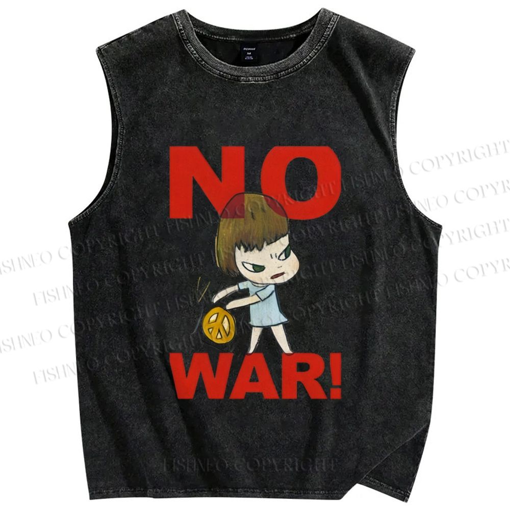 Unisex Yoshitomo Nara Printed Washed Tank Top