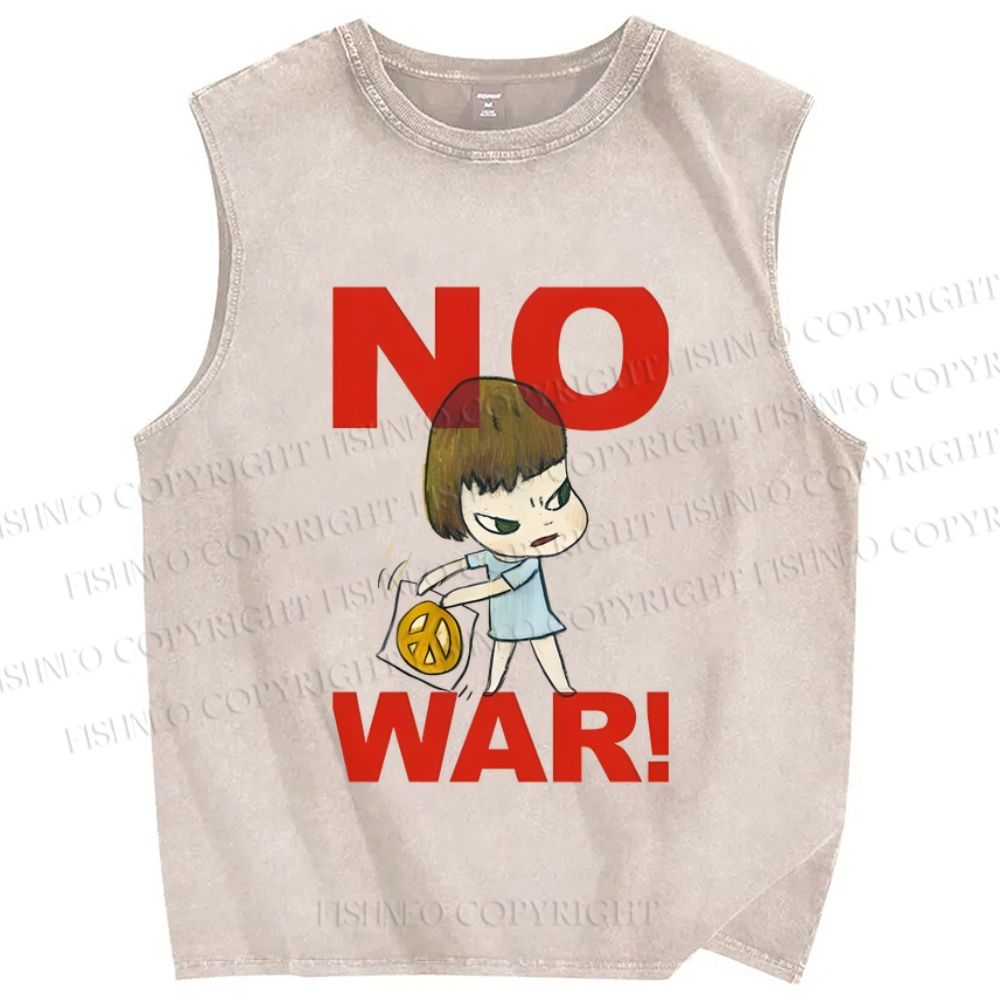 Unisex Yoshitomo Nara Printed Washed Tank Top