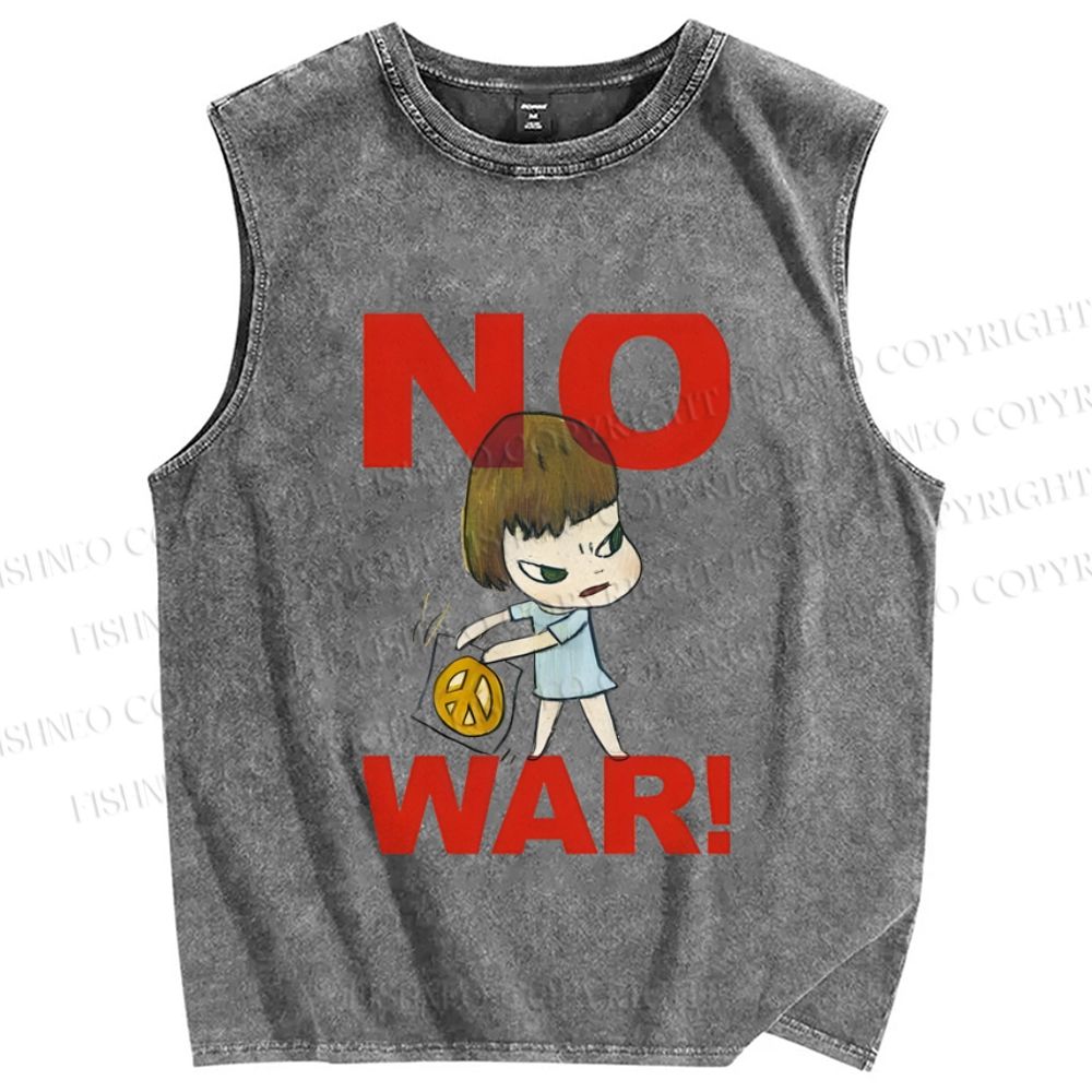 Unisex Yoshitomo Nara Printed Washed Tank Top