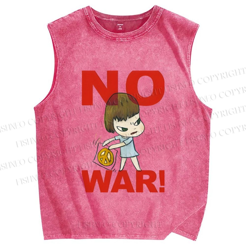 Unisex Yoshitomo Nara Printed Washed Tank Top
