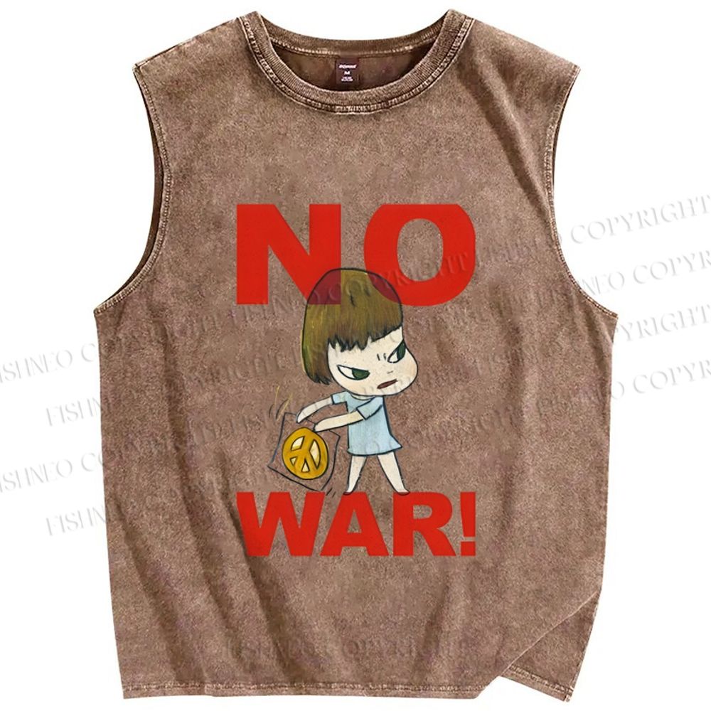 Unisex Yoshitomo Nara Printed Washed Tank Top