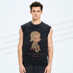Unisex Yoshitomo Nara Printed Washed Tank Top