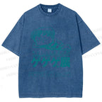 Unisex Printed Vintage Japanese Weird Boy Graffiti Washed Tee