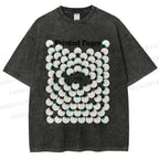 Unisex Eye Balls Printed Washed Tee