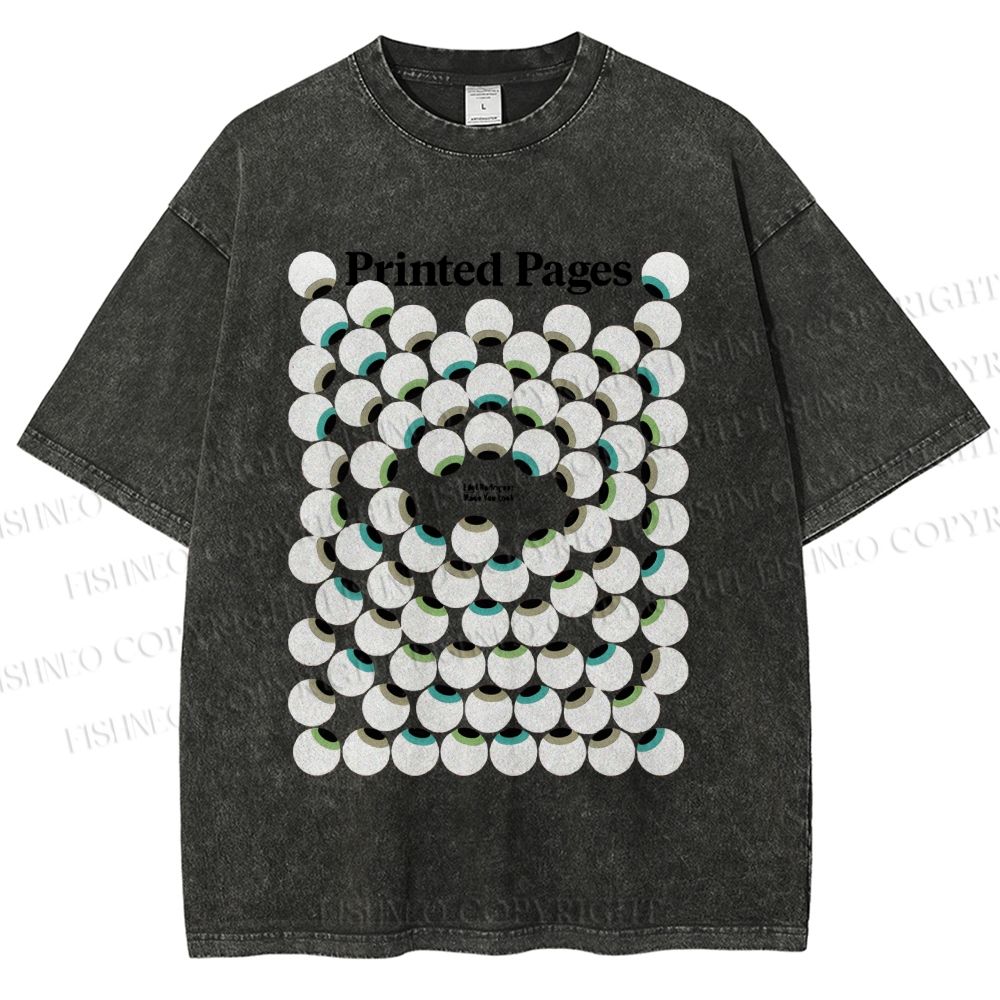 Unisex Eye Balls Printed Washed Tee