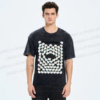 Unisex Eye Balls Printed Washed Tee