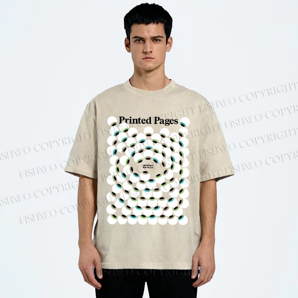 Unisex Eye Balls Printed Washed Tee