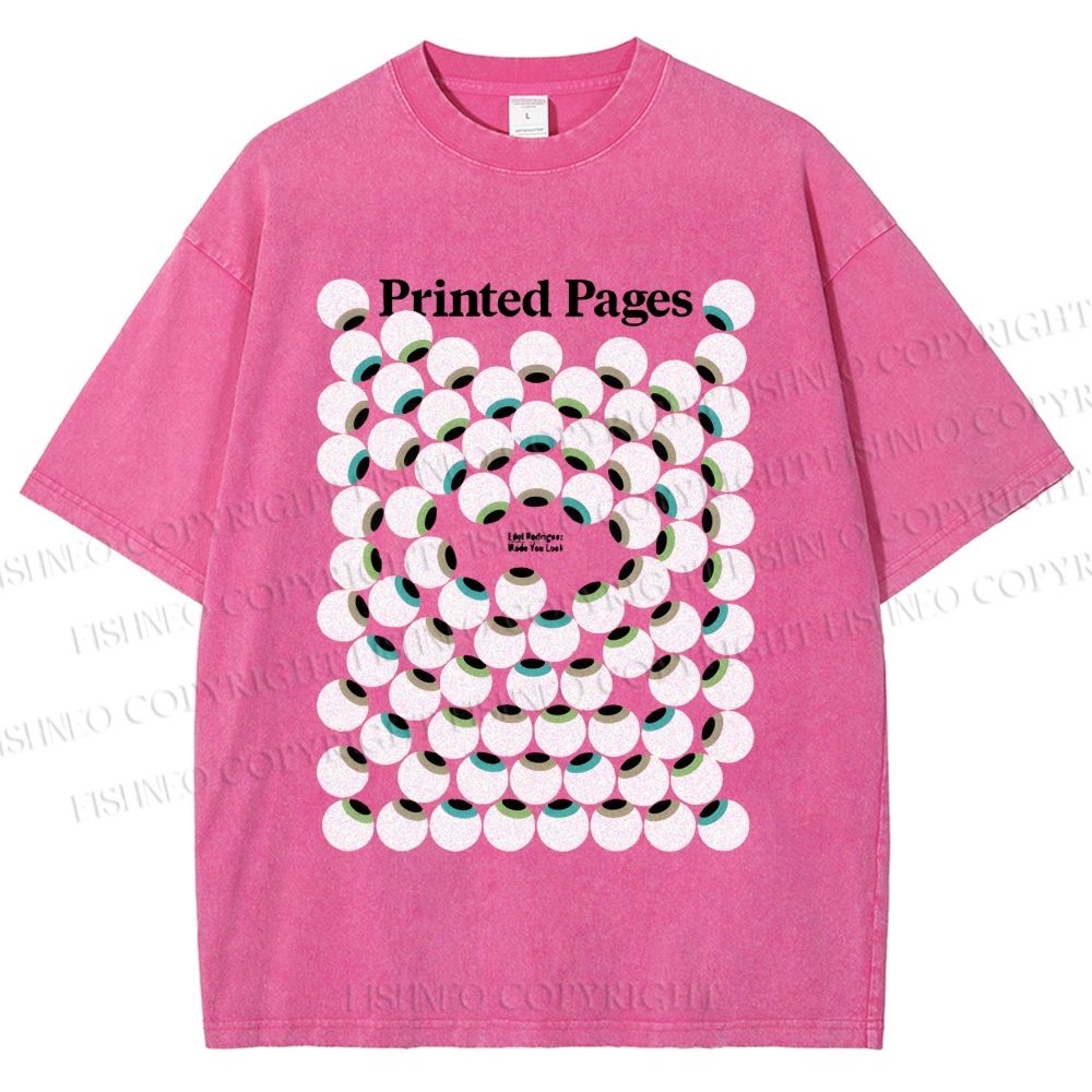 Unisex Eye Balls Printed Washed Tee