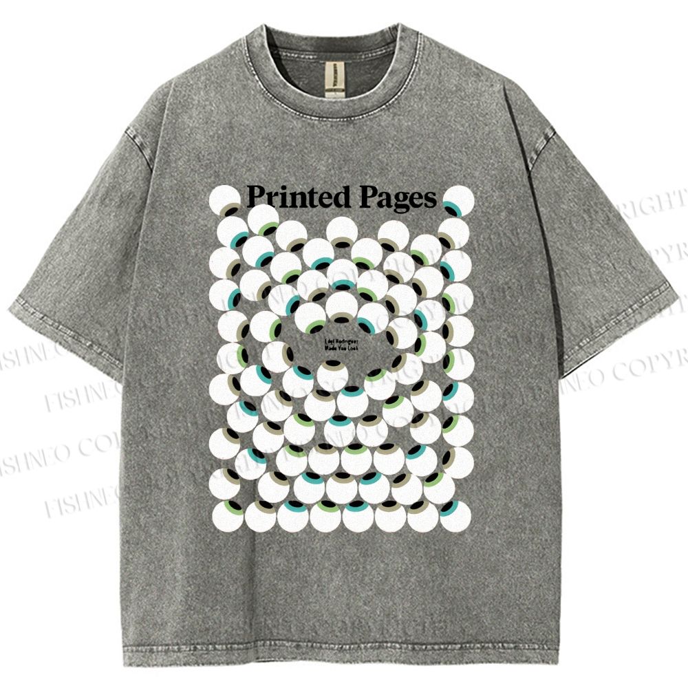Unisex Eye Balls Printed Washed Tee