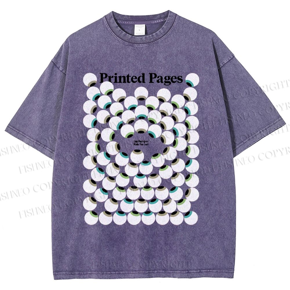 Unisex Eye Balls Printed Washed Tee