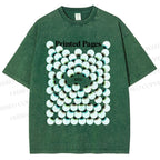 Unisex Eye Balls Printed Washed Tee