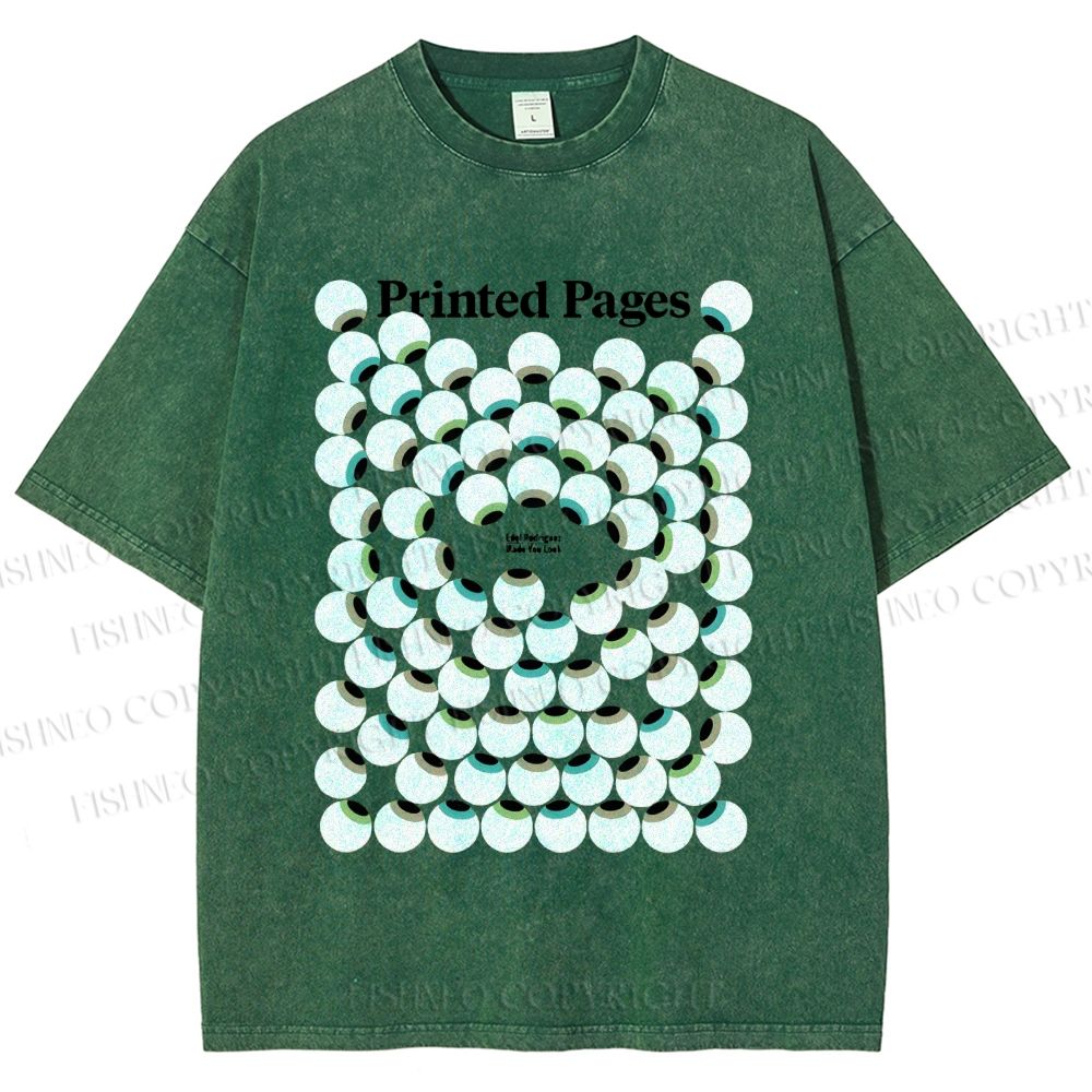 Unisex Eye Balls Printed Washed Tee