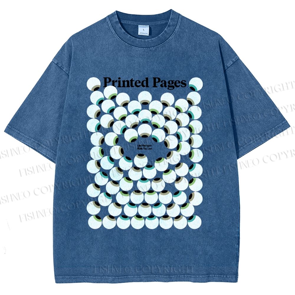 Unisex Eye Balls Printed Washed Tee
