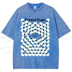 Unisex Eye Balls Printed Washed Tee