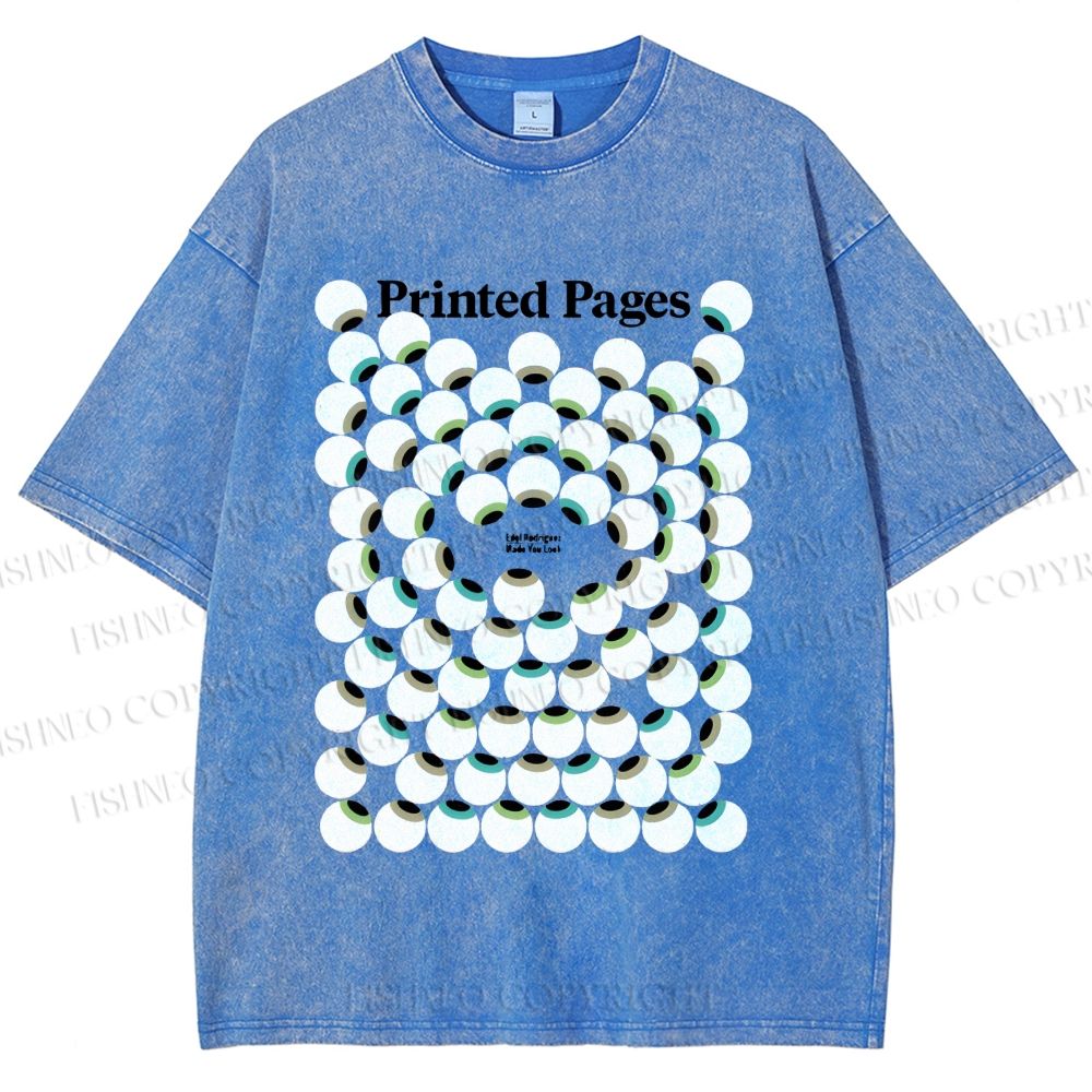 Unisex Eye Balls Printed Washed Tee