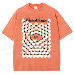 Unisex Eye Balls Printed Washed Tee