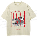 Unisex 1984 Eye Collage Printed Washed Tee
