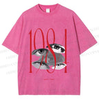 Unisex 1984 Eye Collage Printed Washed Tee