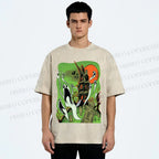 Unisex Vintage Halloween Printed Washed Tee
