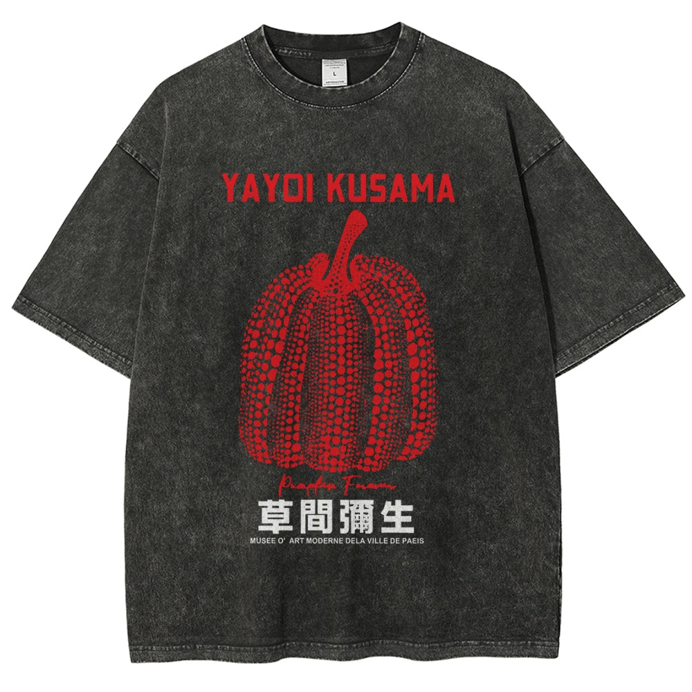 Yayoi Kusama Vintage Wash Japanese Design T-Shirt