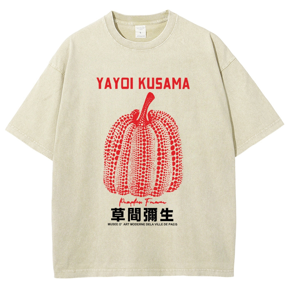 Yayoi Kusama Vintage Wash Japanese Design T-Shirt