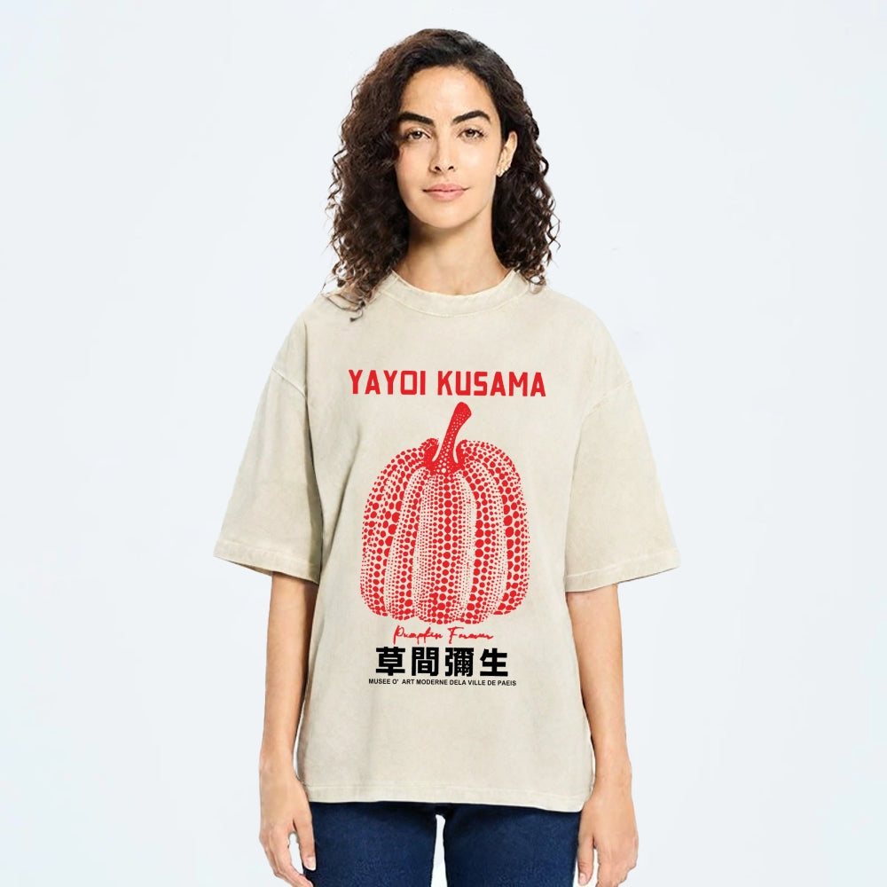 Yayoi Kusama Vintage Wash Japanese Design T-Shirt