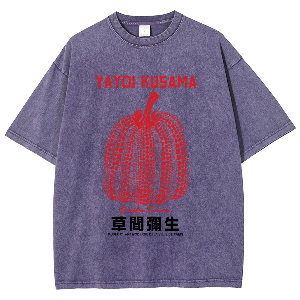 Yayoi Kusama Vintage Wash Japanese Design T-Shirt