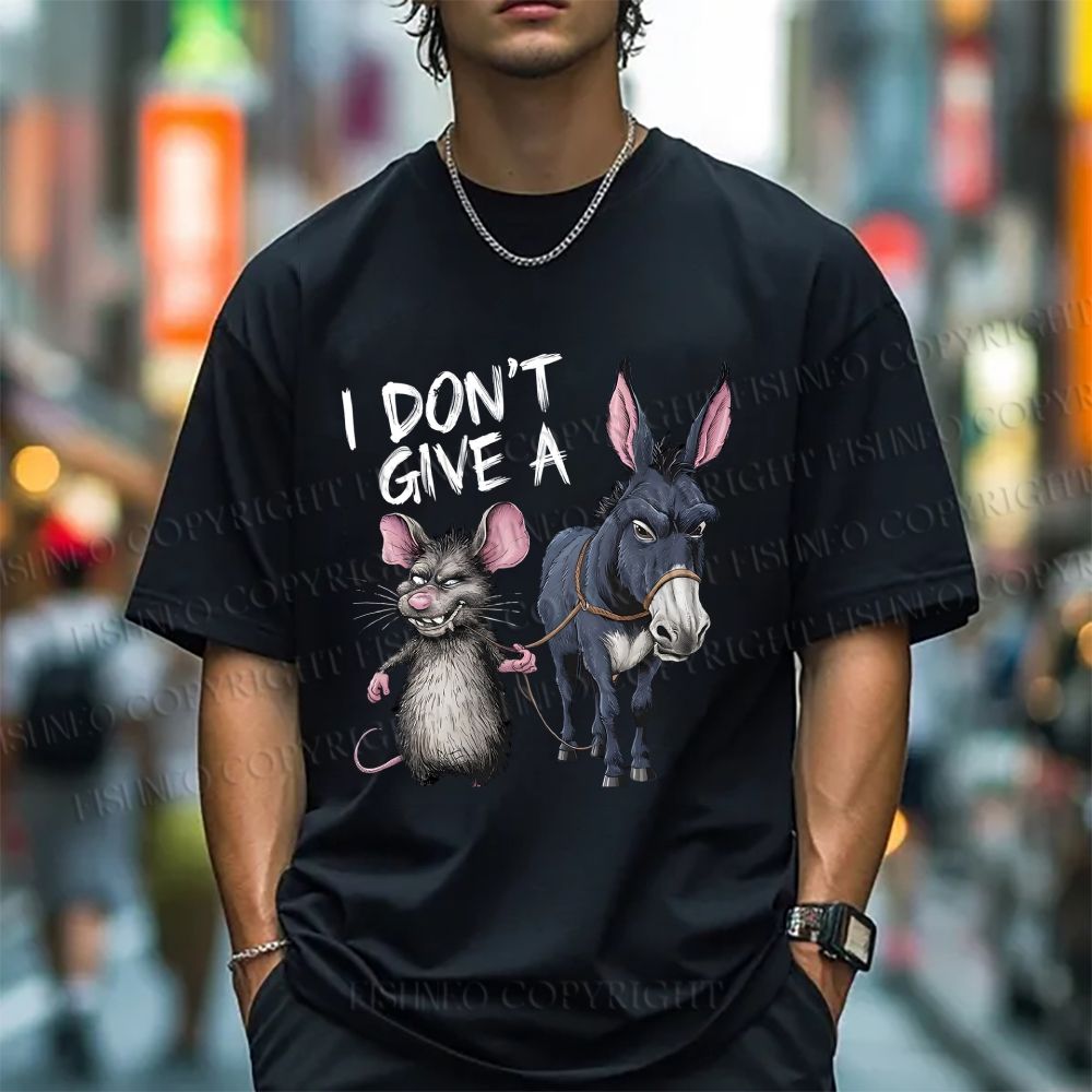 Unisex The Mouse And The Donkey Printed Classic Cotton T-shirt