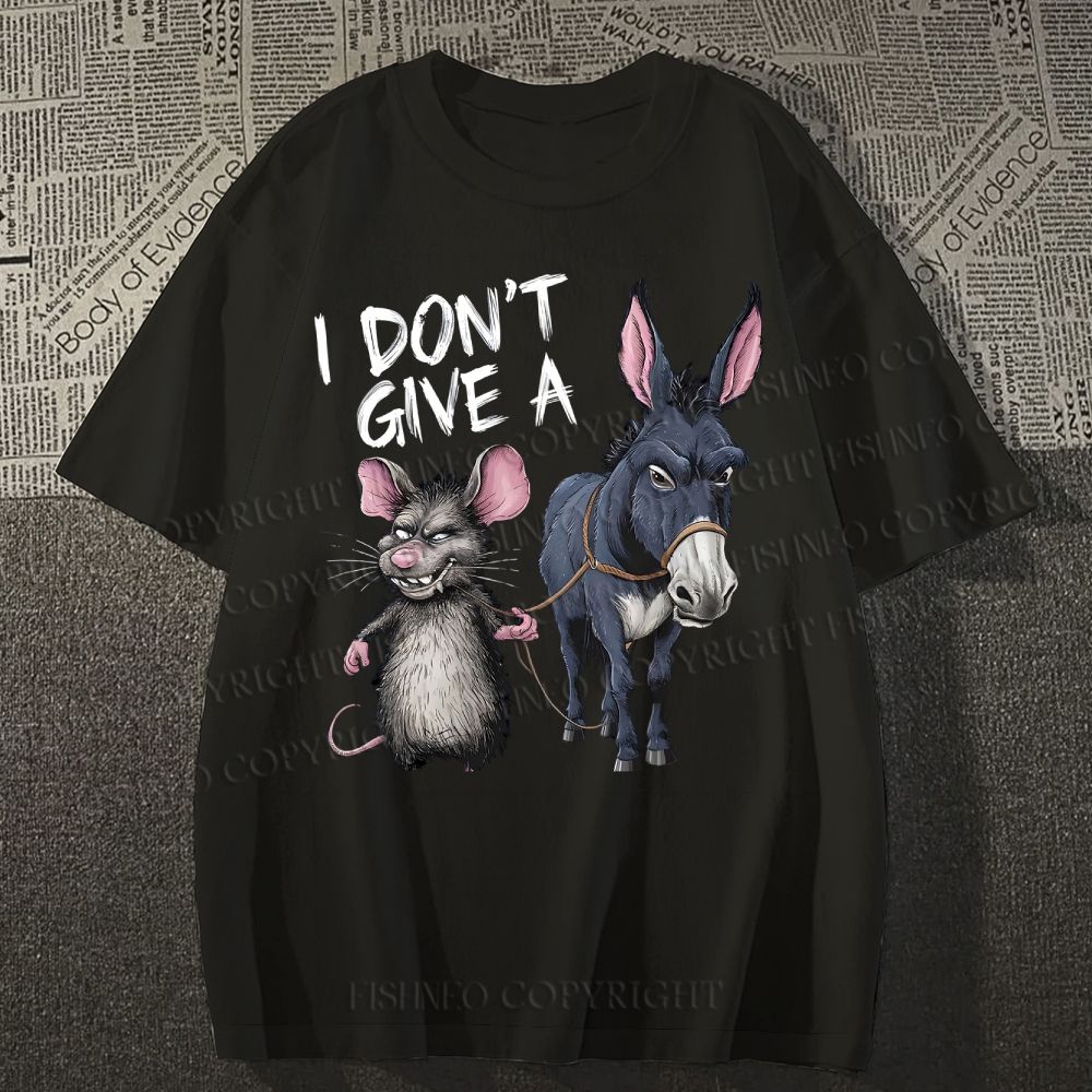 Unisex The Mouse And The Donkey Printed Classic Cotton T-shirt