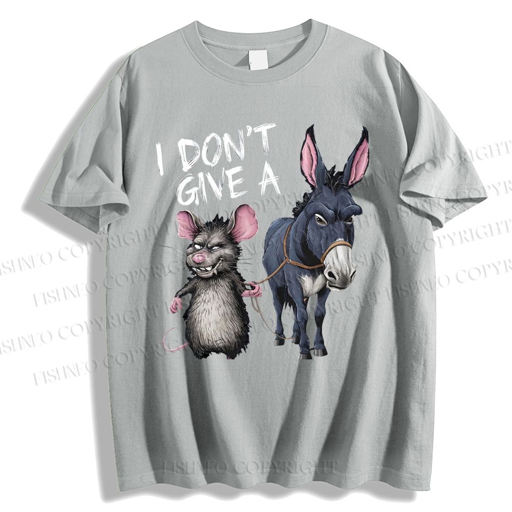 Unisex The Mouse And The Donkey Printed Classic Cotton T-shirt