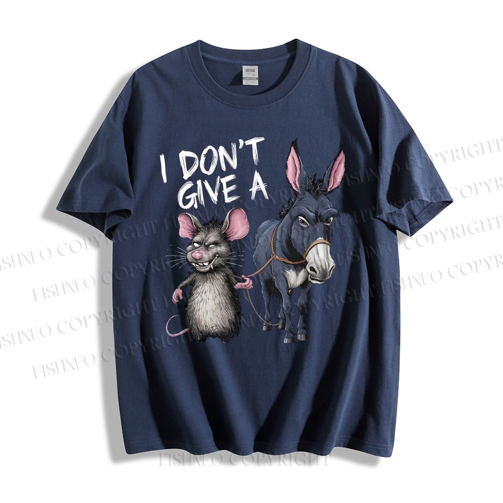 Unisex The Mouse And The Donkey Printed Classic Cotton T-shirt
