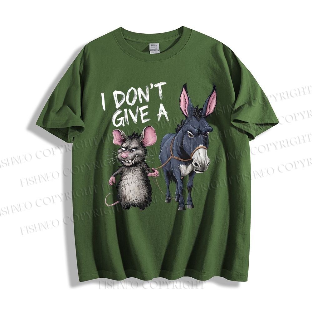 Unisex The Mouse And The Donkey Printed Classic Cotton T-shirt