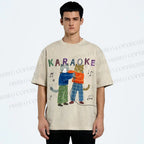 Unisex Karaoke Cst Printed Washed Tee