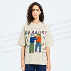 Unisex Karaoke Cst Printed Washed Tee