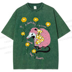 Unisex Chipmunk Printed Washed Tee