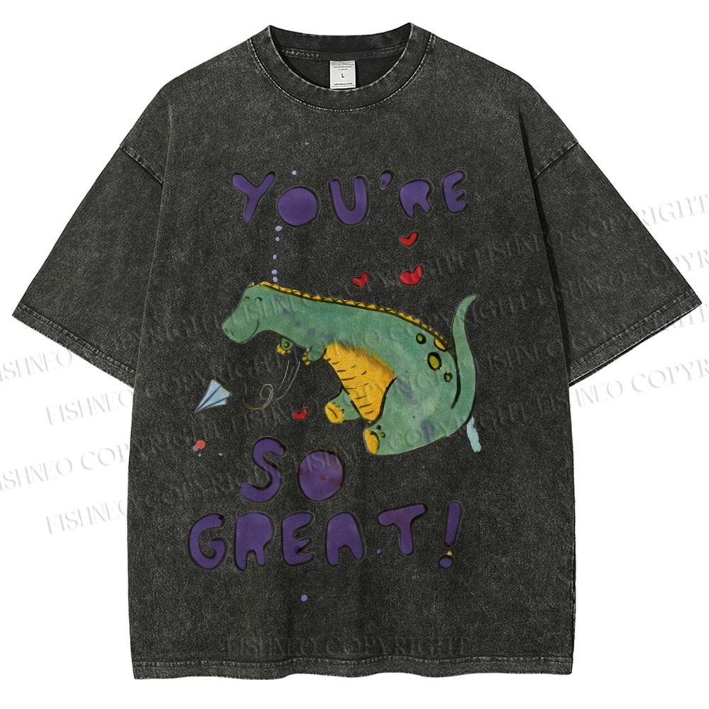 Unisex Monster Printed Washed Tee