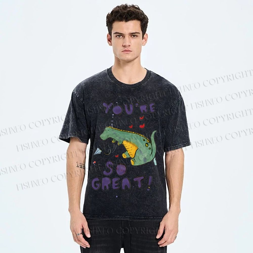 Unisex Monster Printed Washed Tee