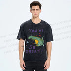Unisex Monster Printed Washed Tee