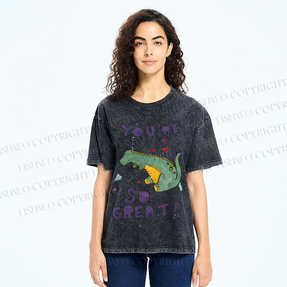 Unisex Monster Printed Washed Tee