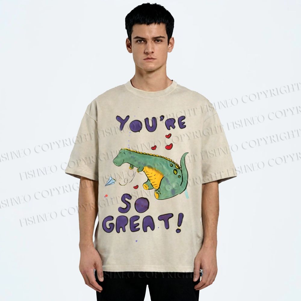 Unisex Monster Printed Washed Tee
