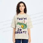 Unisex Monster Printed Washed Tee